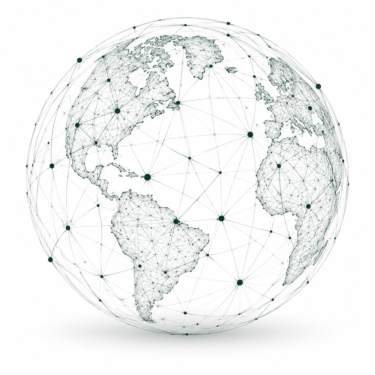Network globe with global connections