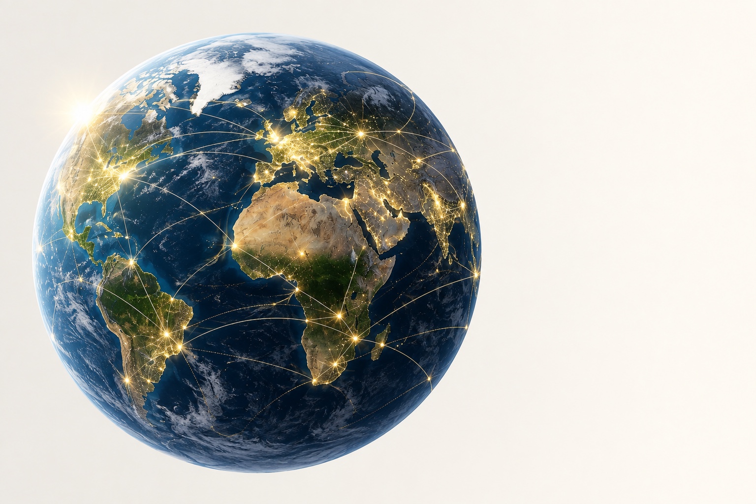 Connected Earth showing international network links